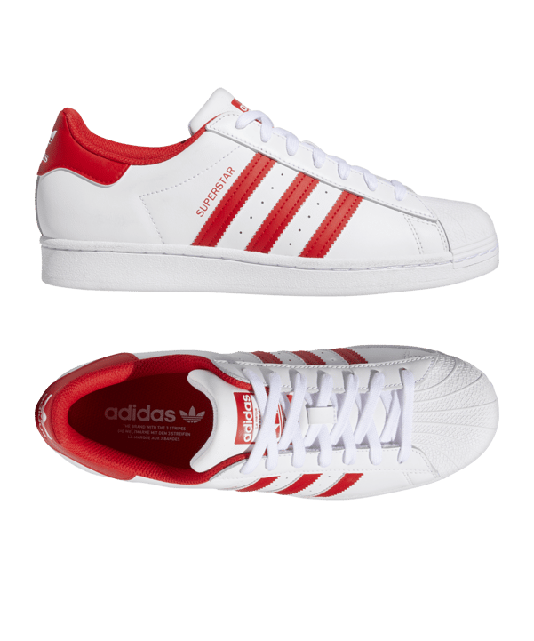 adidas Originals Superstar Weiss Rot - weiss