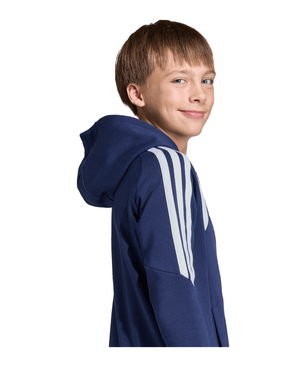 adidas Tiro 26 League Sweatshirt à capuche Enfants Bleu Foncé - blanc