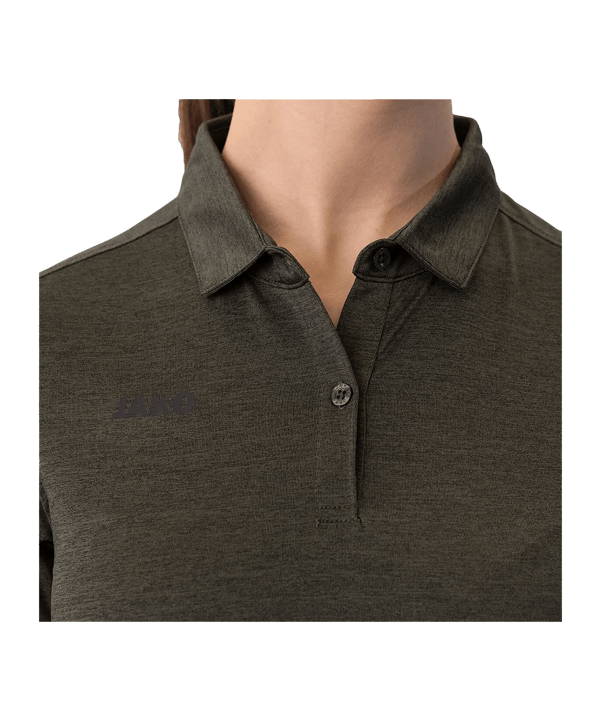 JAKO Premium Basics Poloshirt Damen Khaki F28 - braun