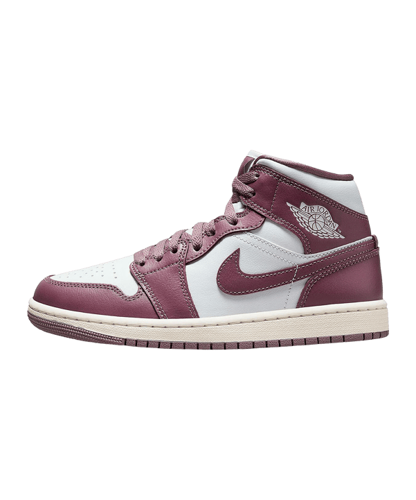 Jordan Air 1 Mid Damen Weiss Lila F050 - weiss
