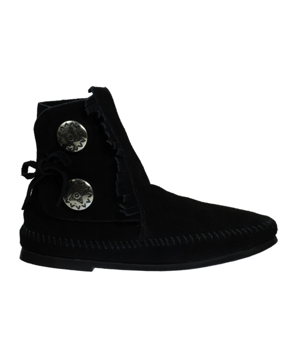 Minnetonka Two Button Boot Sneaker Schwarz Schwarz - schwarz