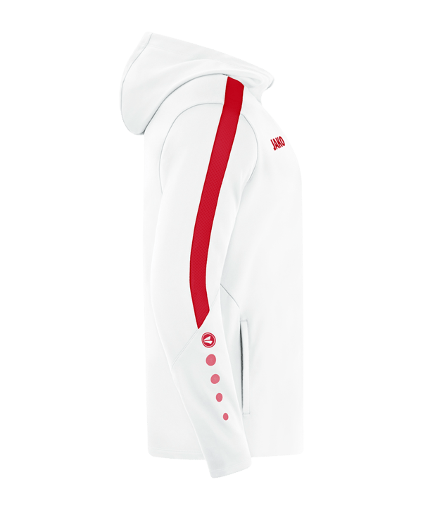 JAKO Power Kapuzenjacke Kids Weiss Rot F004 - weiss