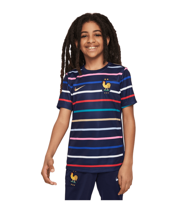 Nike Frankreich Prematch Shirt EM 2024 Kids Blau F499 - blau