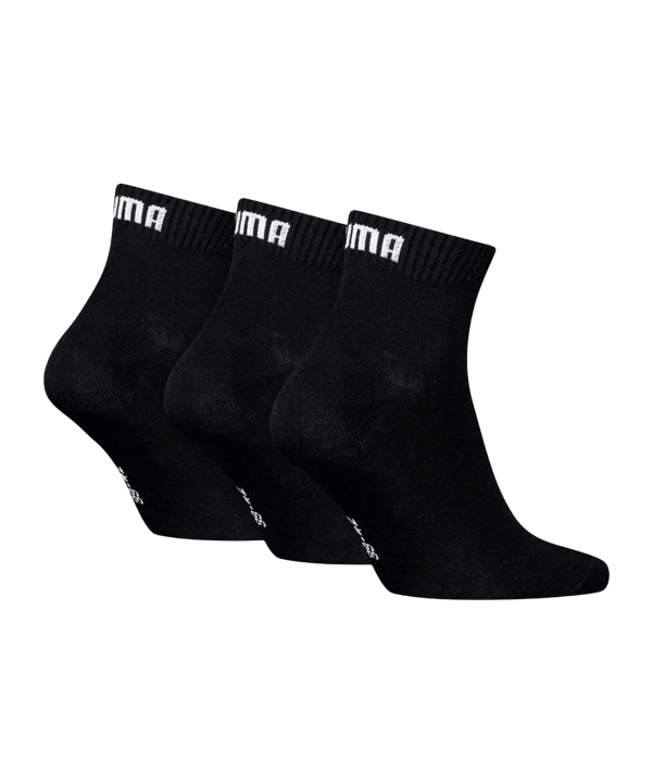 PUMA Quarter Plain 3P Socken Schwarz F200 - schwarz