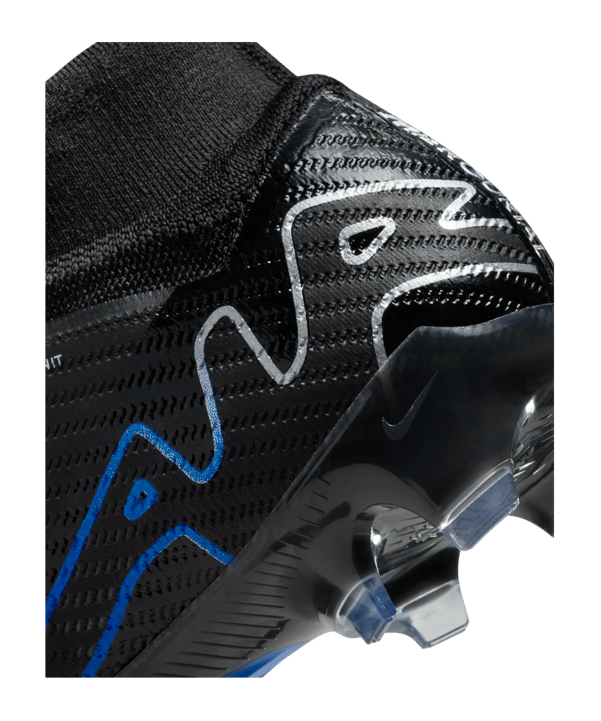 Nike Air Zoom Mercurial Superfly IX Elite FG Shadow Schwarz Silber Blau F040 - schwarz