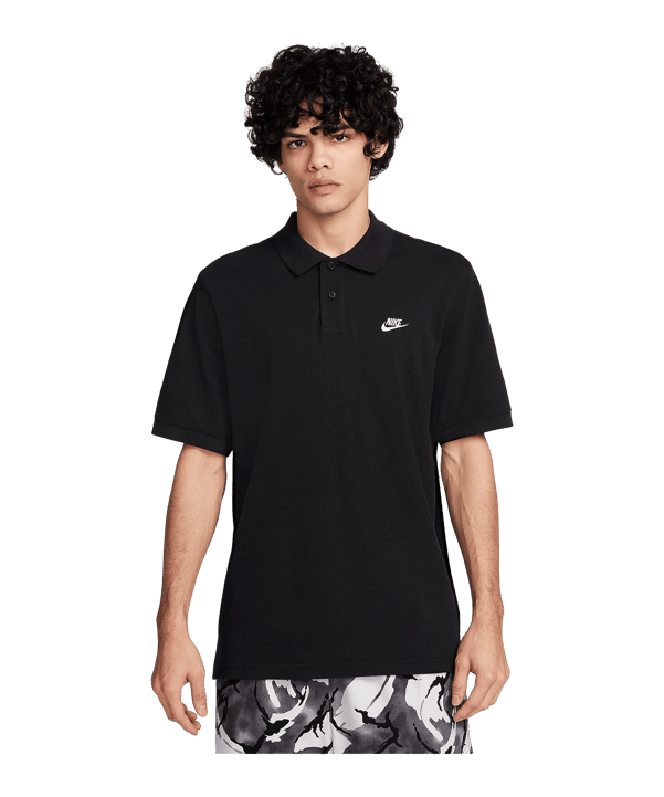 Nike Club Poloshirt Schwarz Weiss F010