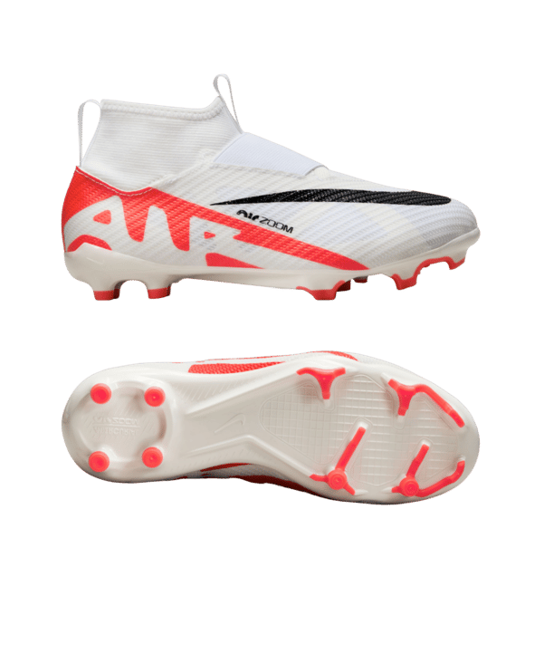 Nike Jr Air Zoom Mercurial Superfly IX Pro FG Ready Kids Rot Weiss Schwarz F600 - rot