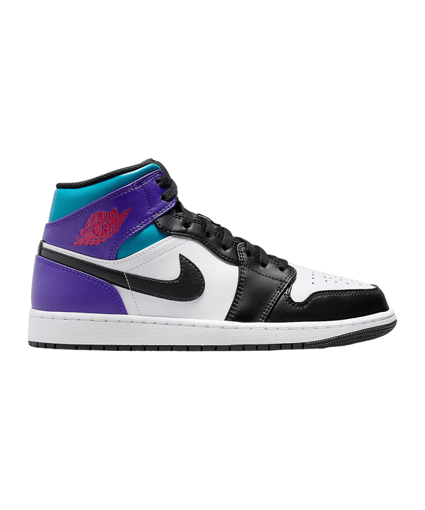 Jordan Air 1 Mid Weiss Schwarz Lila F154 - weiss