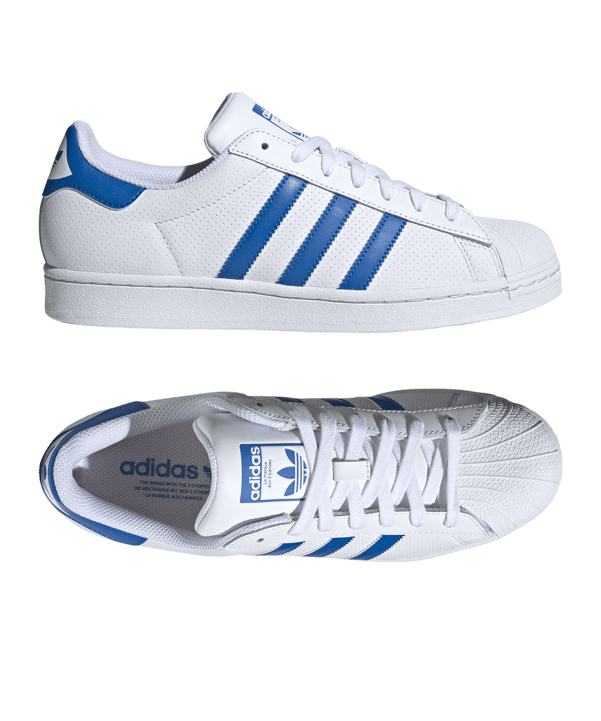 adidas Originals Superstars Weiss Blau - weiss