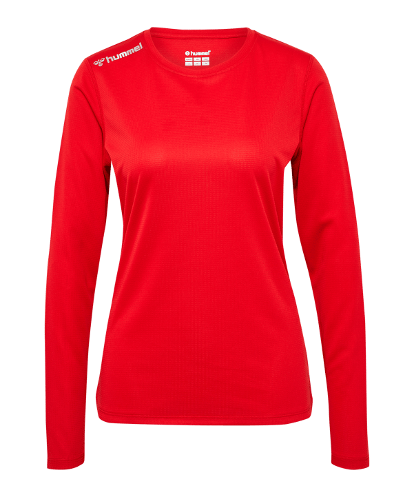 Hummel Run Trikot langarm Damen Rot F3365 - rot