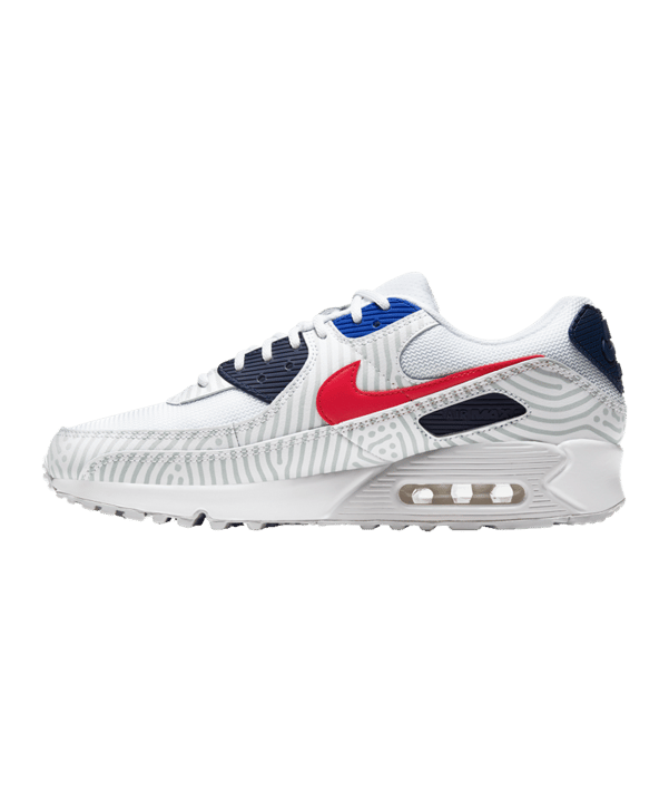 Nike Air Max 90 Weiss Rot F100 - weiss