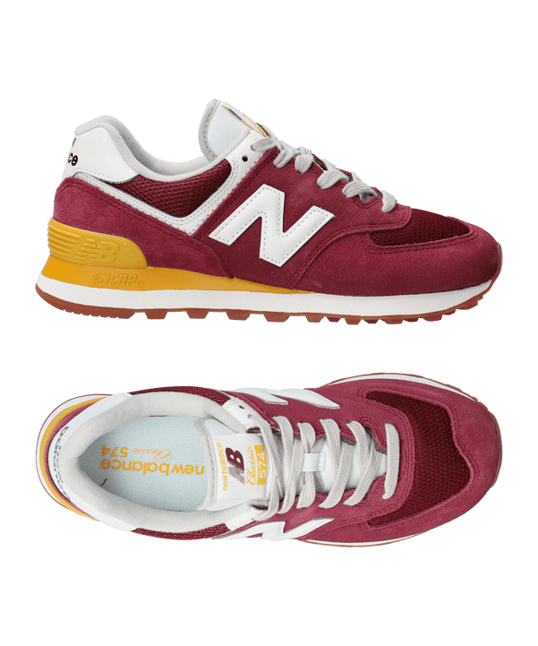 New Balance 574 Damen Rot Gelb FVN2 - rot