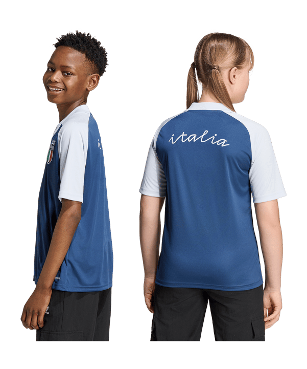 adidas FIGC Italien Prematch Trikot Away WM 2026 Kids Blau - blau