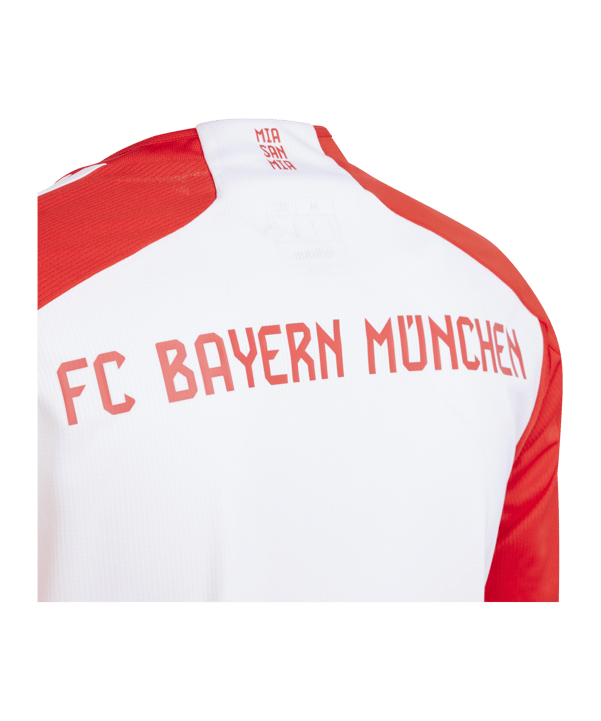 adidas FC Bayern München Trikot langarm Home 2023/2024 Kids Weiss Rot - weiss