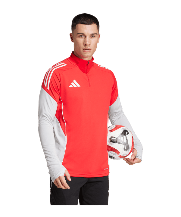 adidas Tiro 25 Competition Zip Top  Rot Grau - rot