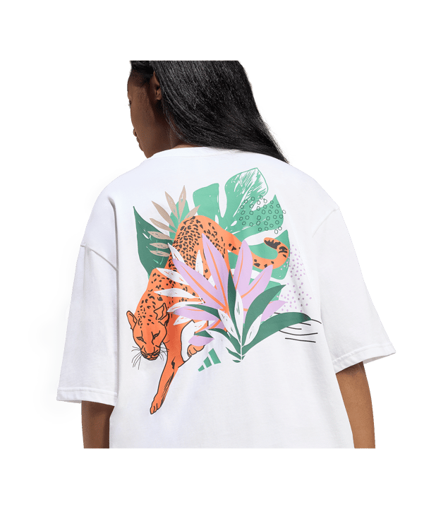adidas Animal Oversize T-Shirt Damen Weiß - weiss