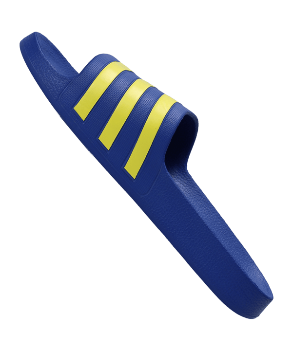 adidas Adilette Aqua Badelatsche Blau Gelb - blau