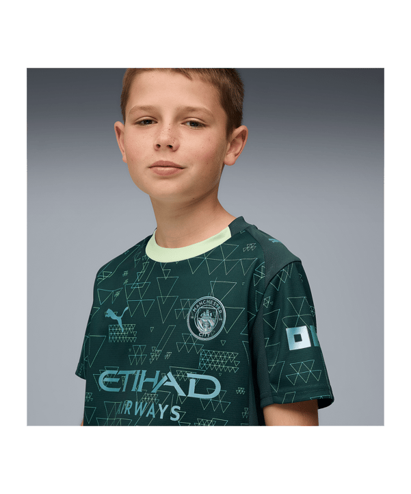 PUMA Manchester City 4Th Replica Trikot Kids Grün F04 - gruen