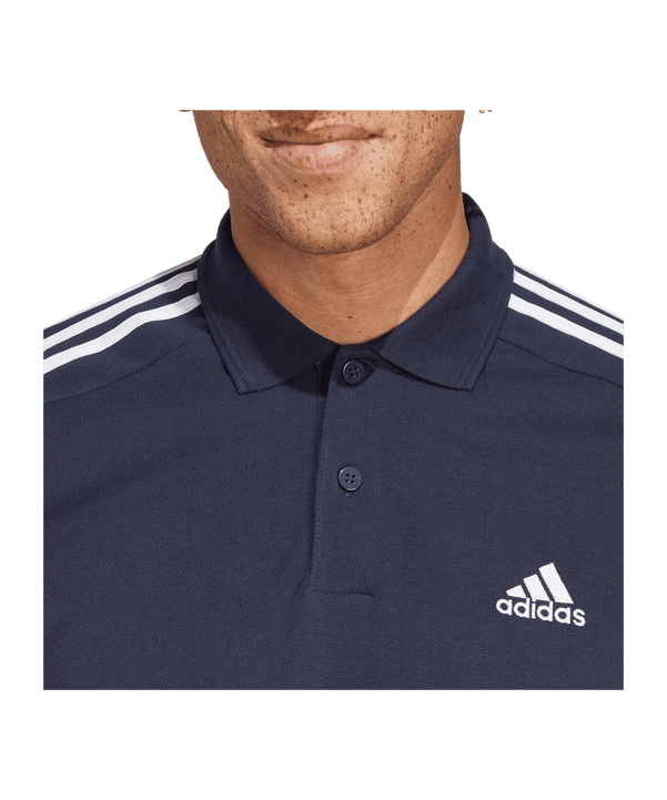 adidas Essentials 3-Stripes Poloshirt Pink - blau