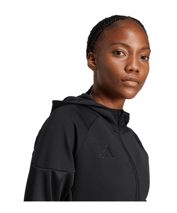 adidas Tiro 25 Travel Kapuzenjacke Damen Schwarz - schwarz