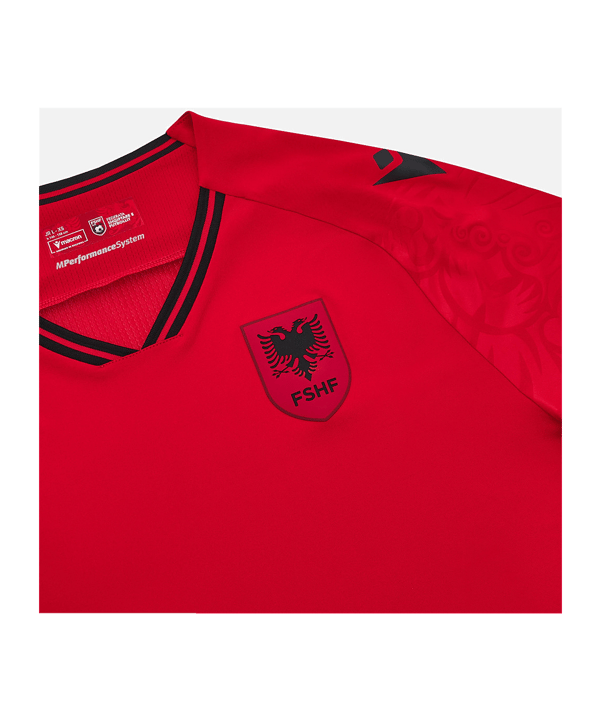Macron Albania Maglietta Home 2025/2026 Kids Rosso - rosso