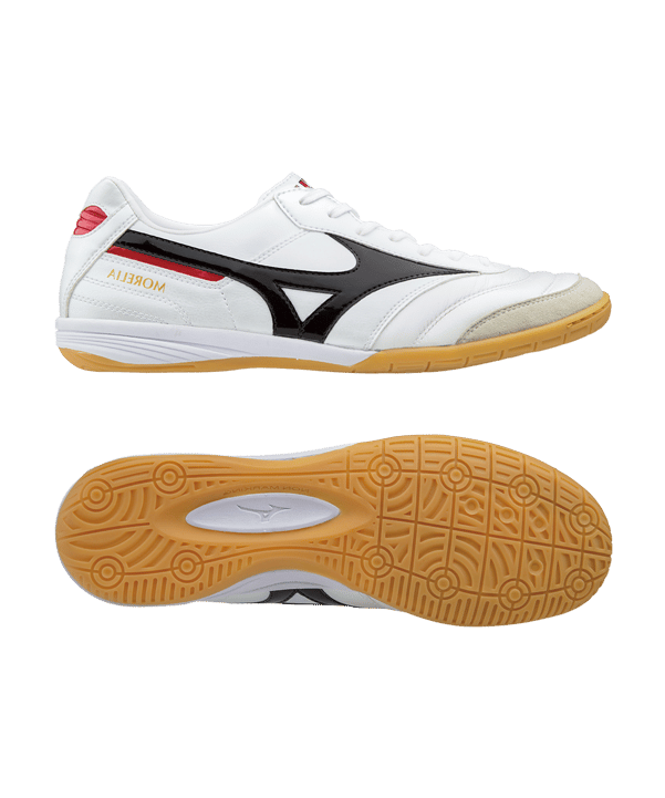 Mizuno Morelia Indoor IN Weiss Schwarz Rot F09 - weiss