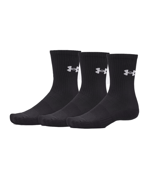 Under Armour Performance Cotton 3p Crw Socken Schwarz F008 - schwarz
