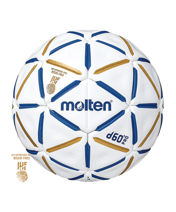 Molten d60 Pro Handball Spielball Weiss Blau Gold - weiss