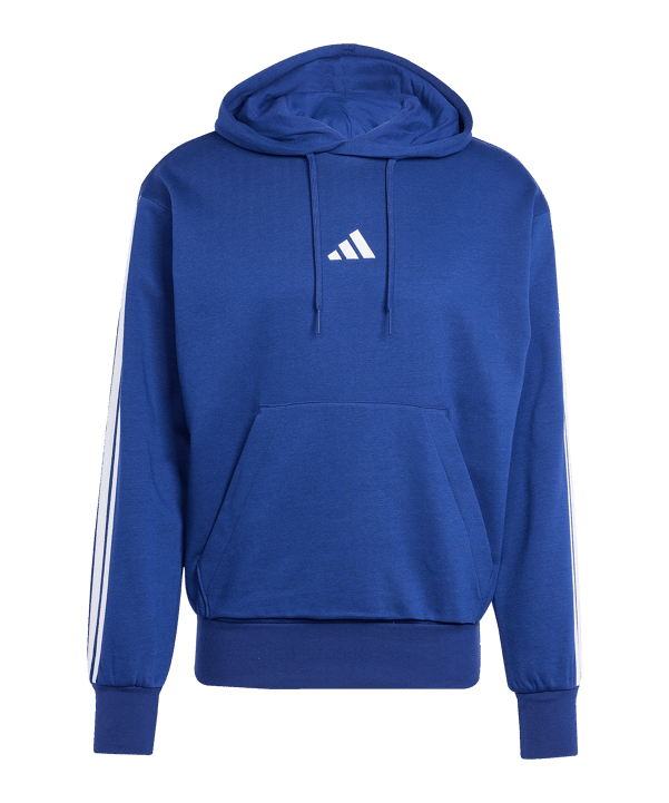 adidas Essentials Three Stripes Fleece Hoody Blu - blu