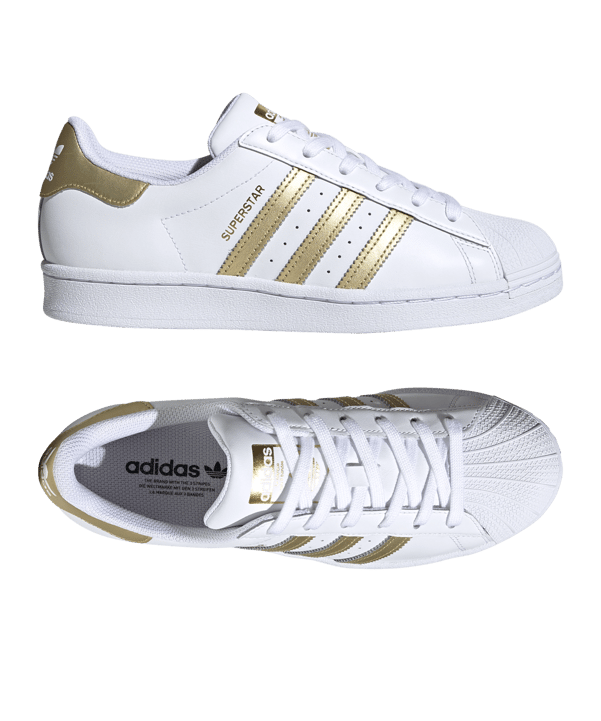 adidas Originals Superstar Damen Weiss Gold - weiss