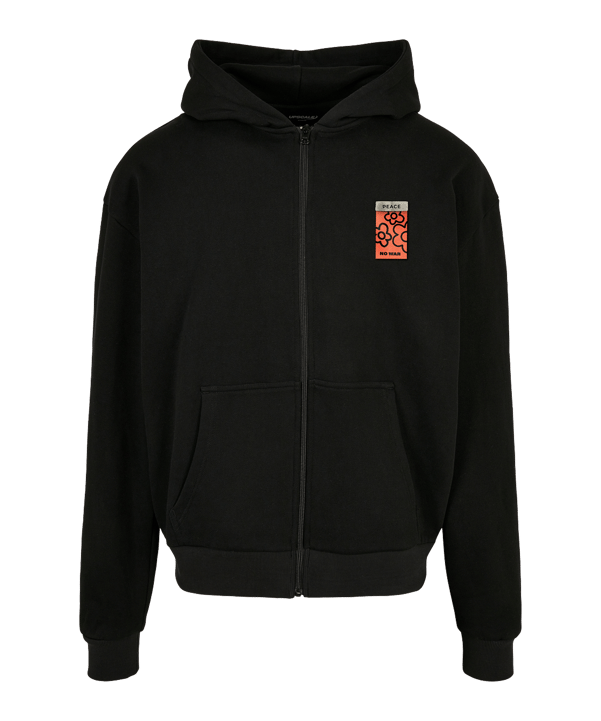 Mister Tee Peace Oversize Fullzip Hoody Schwarz - schwarz