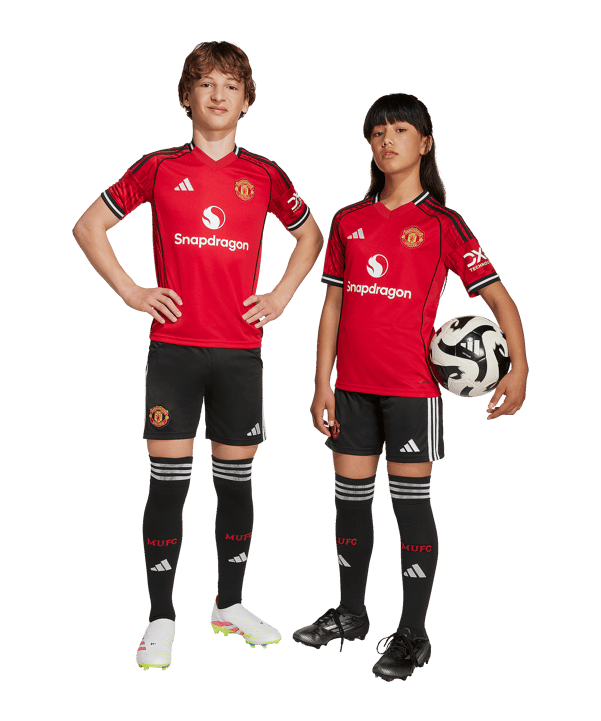adidas Manchester United Short Home 2025/2026 Kids Schwarz - schwarz