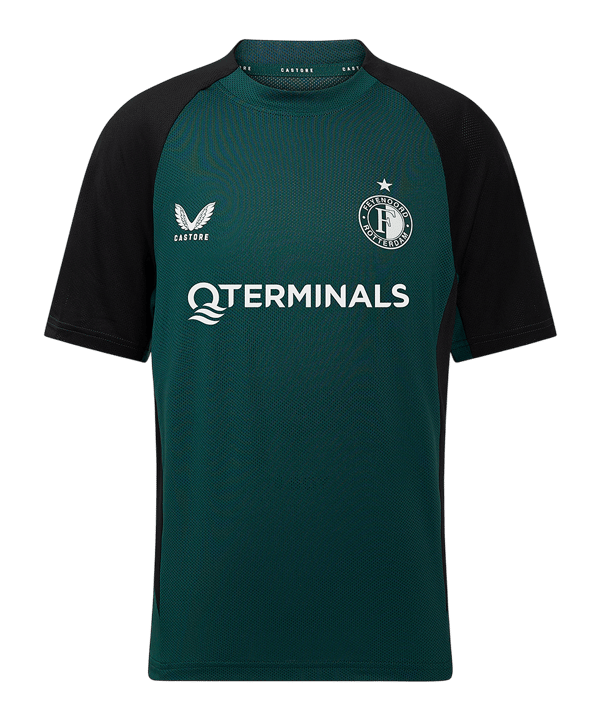 Castore Feyenoord Rotterdam Rise Pro Coaches Trainingshirt Kids Grün F102 - gruen