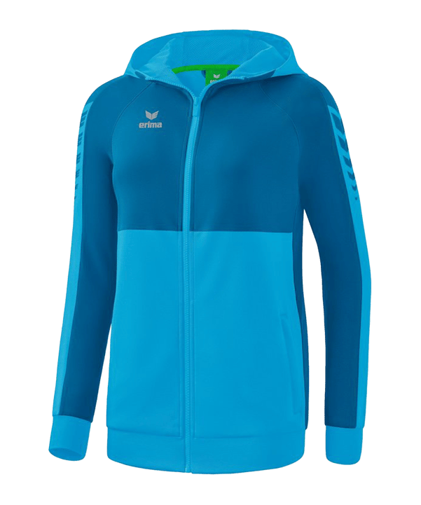 Erima Six Wings Kapuzenjacke Damen Hellblau - blau