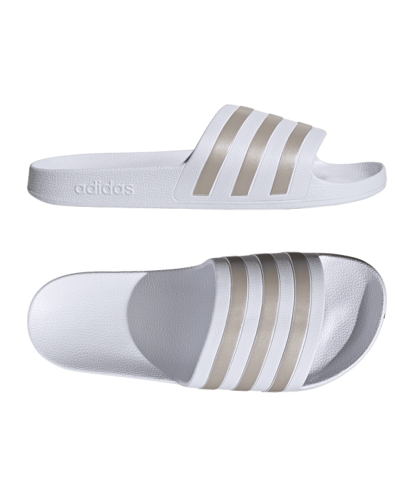 adidas Adilette Aqua Badelatsche Weiss - weiss