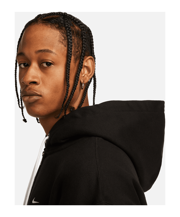 Nike Solo Swoosh Kapuzenjacke Schwarz F010 - schwarz