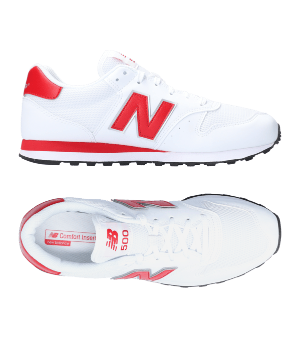 New Balance 500 Weiss Rot FRO1 - weiss
