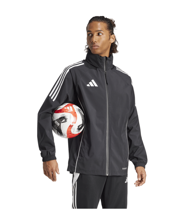 adidas Tiro 24 Regenjacke Schwarz Weiss - schwarz