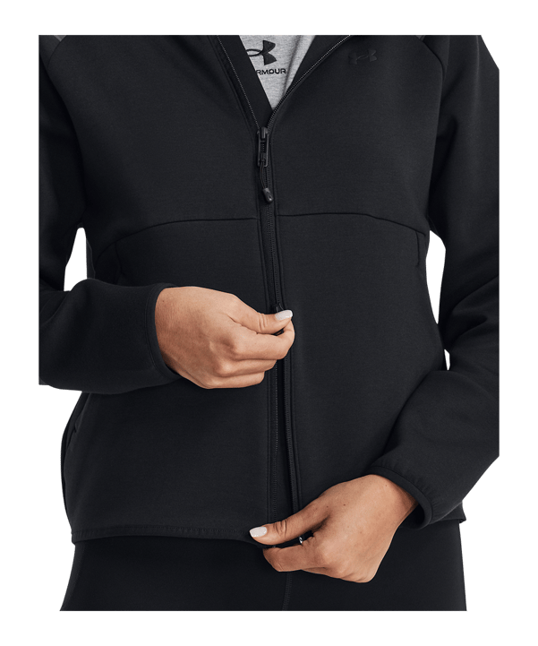 Under Armour Unstoppable Fleece Kapuzenjacke Damen Schwarz F001 - schwarz