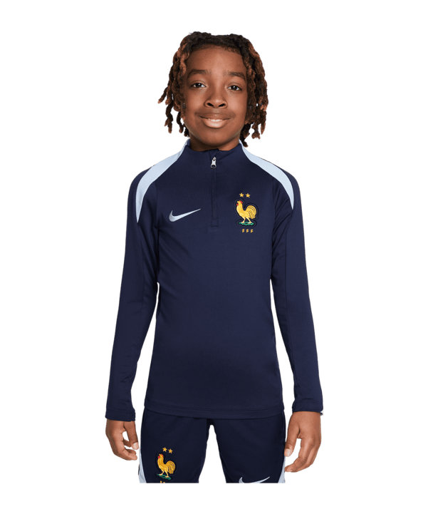 Nike Frankreich Drill Top EM 2024 Kids Blau F498 - blau