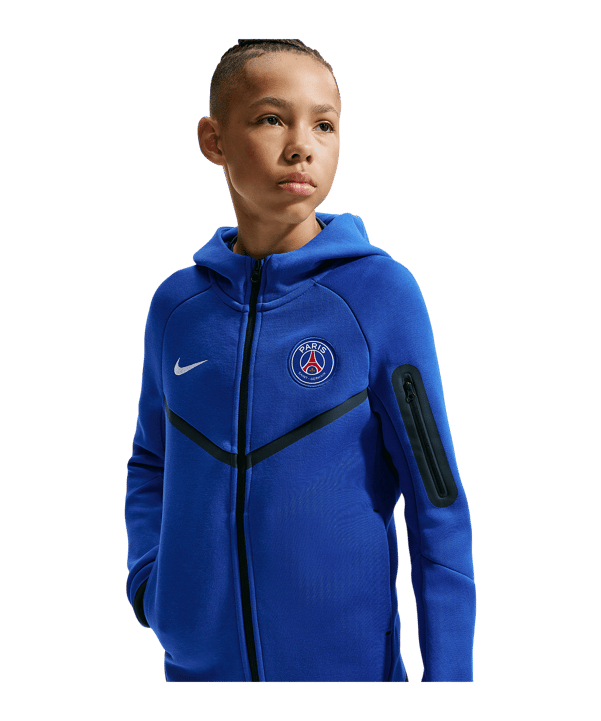 Nike Paris Saint-Germain Tech Fleece Kapuzenjacke Kids Blau F417 - blau