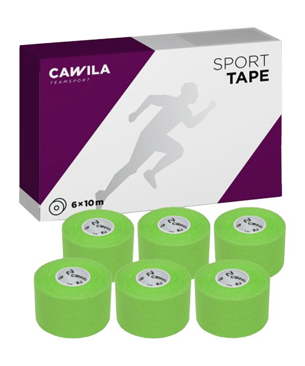 Cawila Sporttape COLOR 3,8cm x 10m 6er Set Grün - gruen