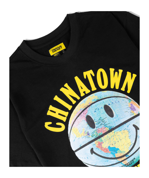 Market Smiley Globe Ball T-Shirt Schwarz - schwarz