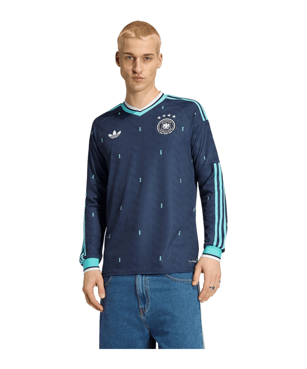 adidas DFB Deutschland Trikot Langarm Away WM 2026 Blau - blau