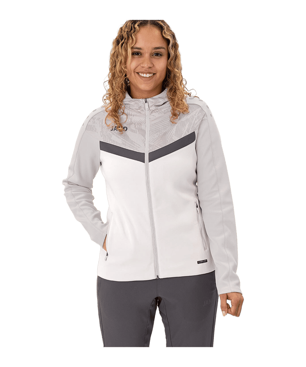 JAKO Icon Kapuzenjacke Damen Weiss Grau F016 - grau