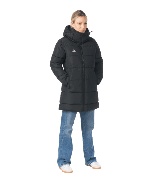Erima Premia Parka Winterjacke Damen Schwarz - schwarz