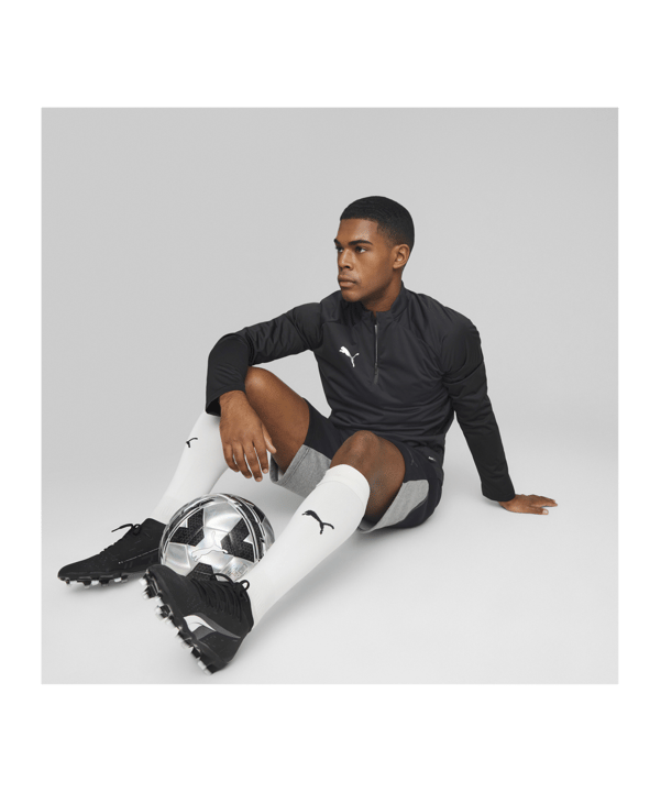 PUMA teamCUP HalfZip Regensweatshirt Schwarz F03 - schwarz