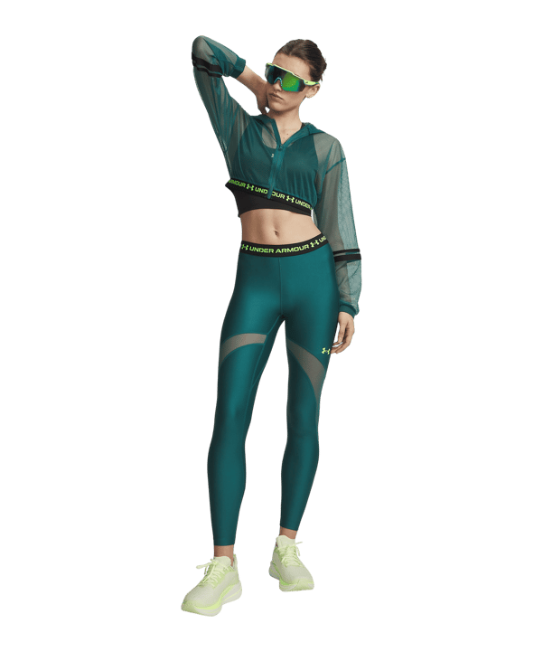 Under Armour HeatGear Mesh Leggings Damen Grün F338 - gruen