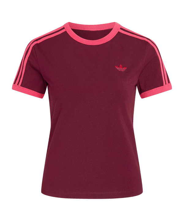 adidas Originals 3-Stripes Slim T-shirt Dames Rood - rood