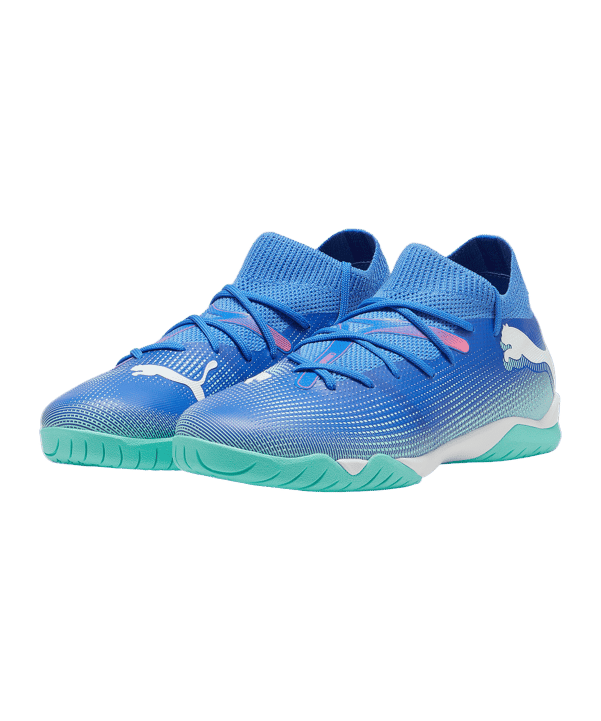 PUMA FUTURE 7 Match IT Halle Mid Formula Jr Kids Blau Weiss F01 - blau